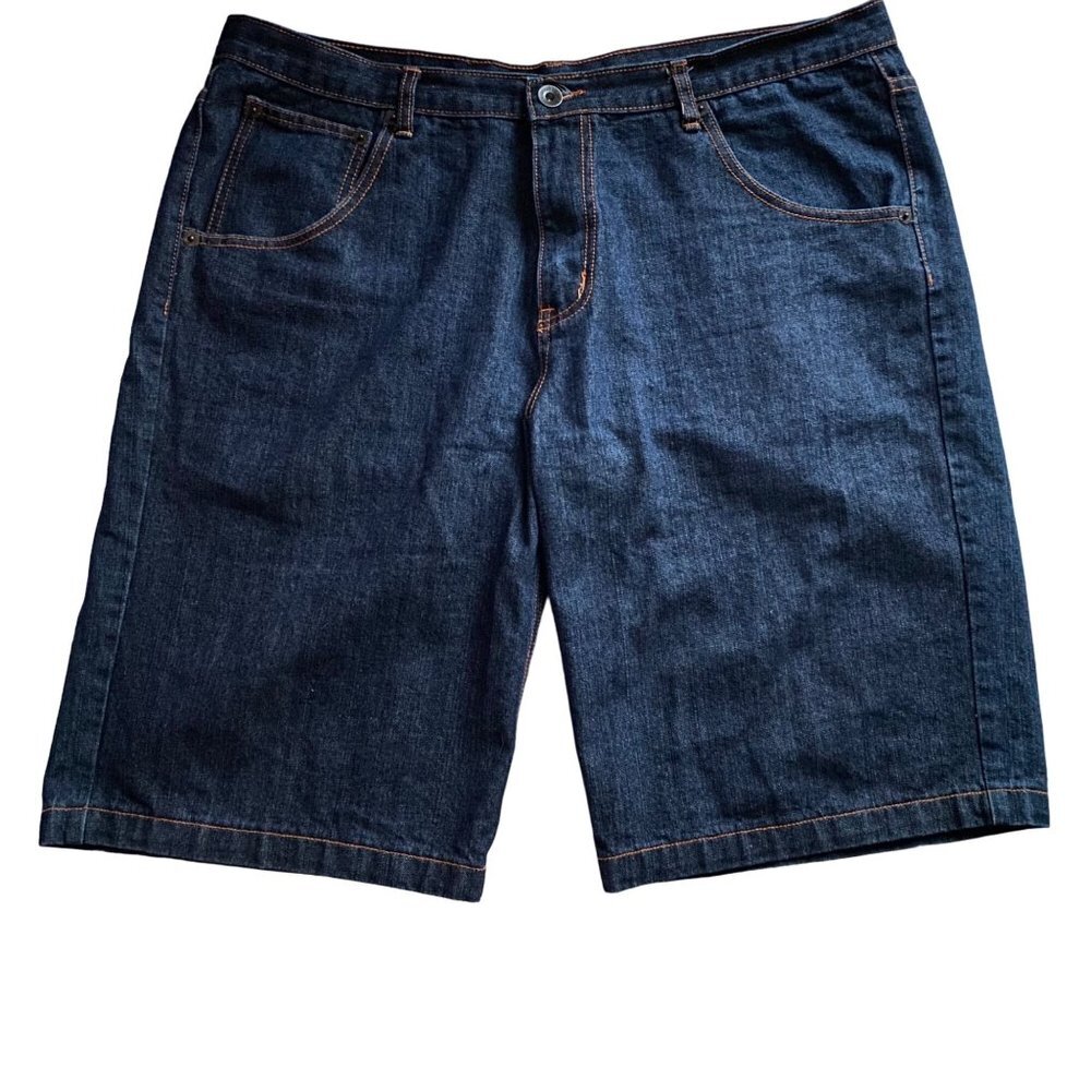 NWOT Brooklyn Basement BB Men Blue Ramie Blend Denim Jeans Shorts Jorts Sz 44‎